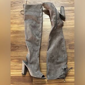 Guess Womens Galle open toe knee high fashion boots